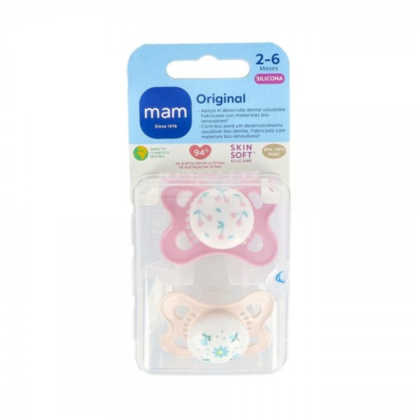 CHUPETE MAM ORIGINAL SILI FISIO 0-6 M 2 UN ROSA
