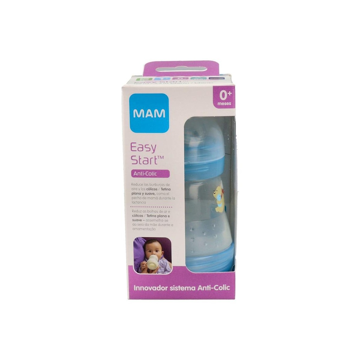 BIBERON MAM ANTI-COLIC 160 ML - AZUL