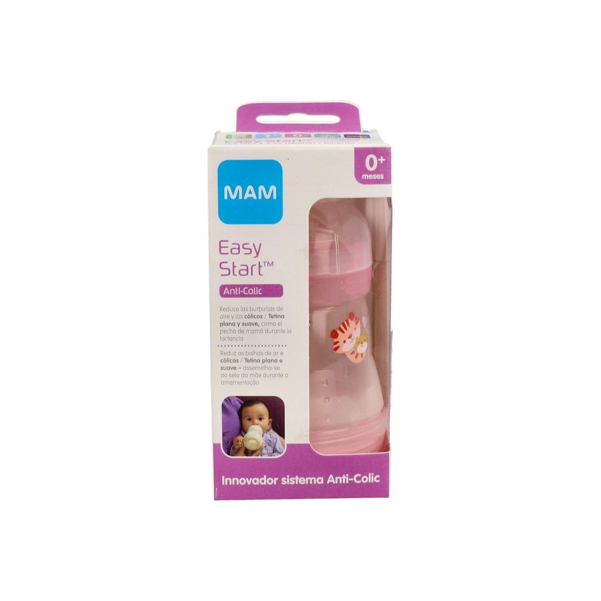 BIBERON MAM ANTI-COLIC 160 ML - ROSA