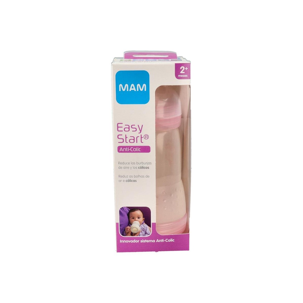 BIBERON MAM ANTI-COLIC 260 ML - ROSA