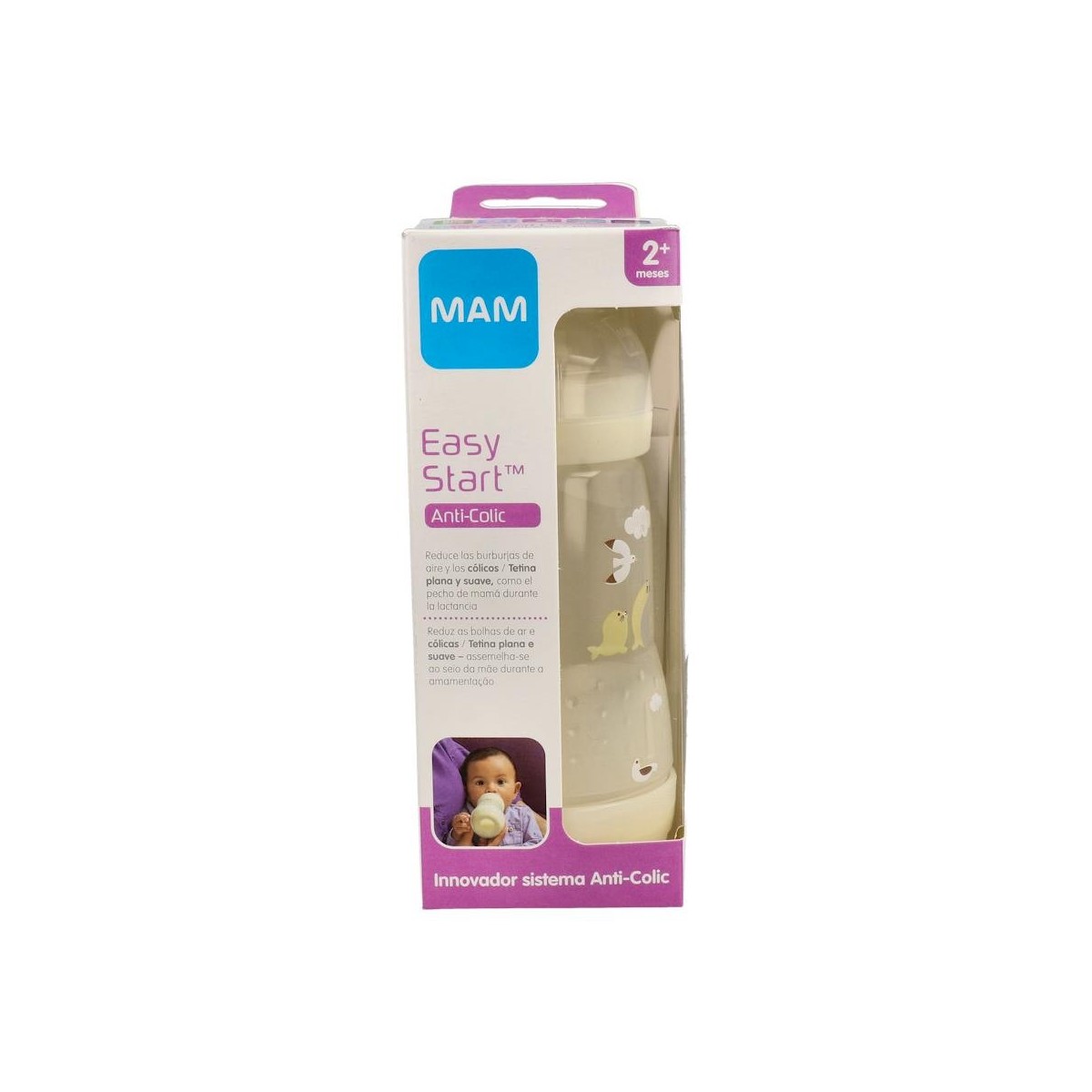 BIBERON MAM ANTI-COLIC 260 ML - NEUTRO
