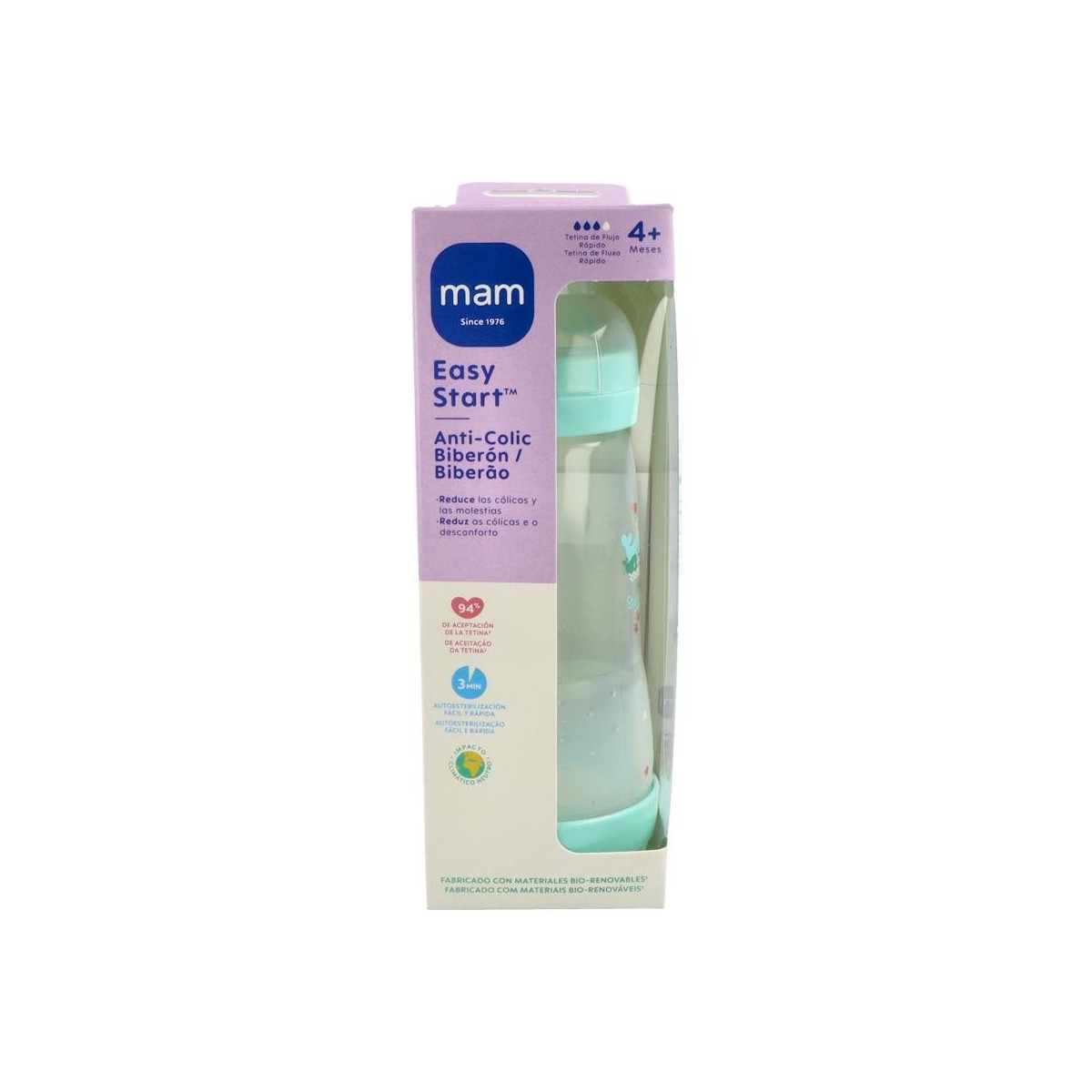 BIBERON MAM ANTI-COLIC 320 ML - AZUL